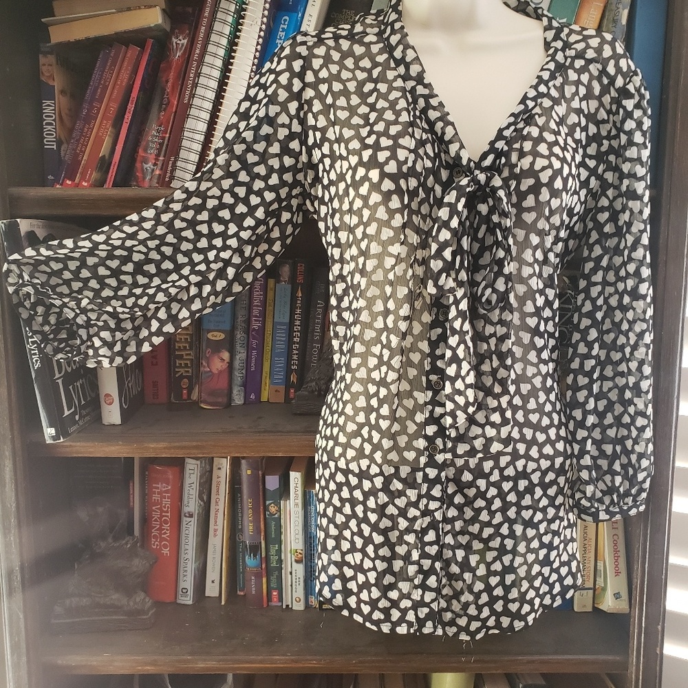 Black and White Sheer blouse